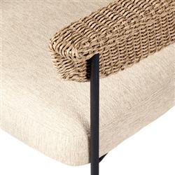 Penelope Modern Classic Beige Woven Outdoor Dining Arm Chair|