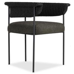 Penelope Modern Classic Black Woven Outdoor Dining Arm Chair|