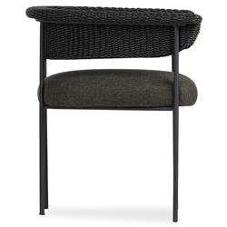 Penelope Modern Classic Black Woven Outdoor Dining Arm Chair|
