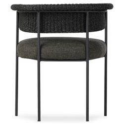 Penelope Modern Classic Black Woven Outdoor Dining Arm Chair|