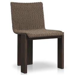 Ursula Coastal Beach Brown Woven Hyacinth Outdoor Dining Chair|