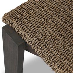 Ursula Coastal Beach Brown Woven Hyacinth Outdoor Dining Chair|