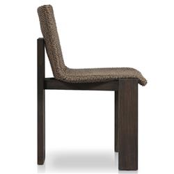 Ursula Coastal Beach Brown Woven Hyacinth Outdoor Dining Chair|