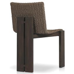 Ursula Coastal Beach Brown Woven Hyacinth Outdoor Dining Chair|