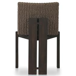 Ursula Coastal Beach Brown Woven Hyacinth Outdoor Dining Chair|