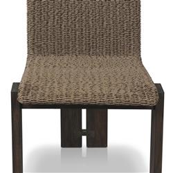 Ursula Coastal Beach Brown Woven Hyacinth Outdoor Dining Chair|
