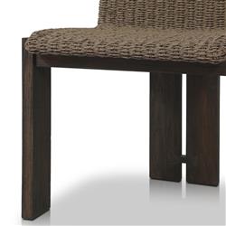 Ursula Coastal Beach Brown Woven Hyacinth Outdoor Dining Chair|