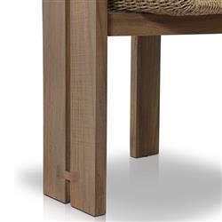 Ursula Coastal Beach Beige Woven Hyacinth Outdoor Dining Chair|