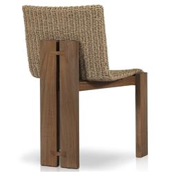 Ursula Coastal Beach Beige Woven Hyacinth Outdoor Dining Chair|