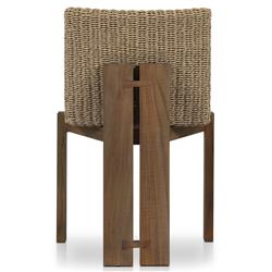 Ursula Coastal Beach Beige Woven Hyacinth Outdoor Dining Chair|