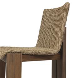 Ursula Coastal Beach Beige Woven Hyacinth Outdoor Dining Chair|