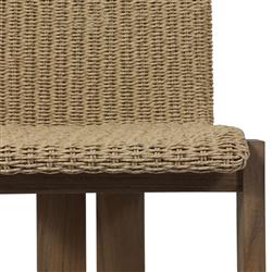 Ursula Coastal Beach Beige Woven Hyacinth Outdoor Dining Chair|