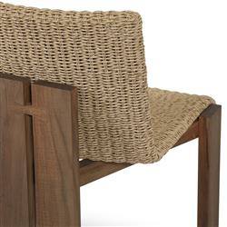 Ursula Coastal Beach Beige Woven Hyacinth Outdoor Dining Chair|