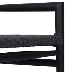 Mable Coastal Beach Black Wicker Teak Outdoor Chair|