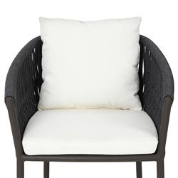 Porter Coastal Beach White Upholstered Bronze Aluminum Outdoor Counter Stool|