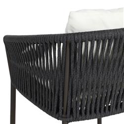 Porter Coastal Beach White Upholstered Bronze Aluminum Outdoor Counter Stool|