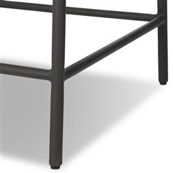 Porter Coastal Beach White Upholstered Bronze Aluminum Outdoor Counter Stool|