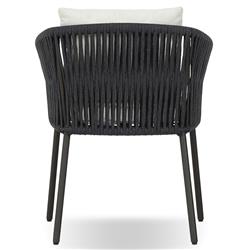 Porter Coastal White Upholstered Bronze Aluminum Outdoor Dining Arm Chair|