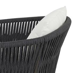 Porter Coastal White Upholstered Bronze Aluminum Outdoor Dining Arm Chair|