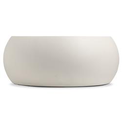 Uriel Modern Classic Cream Concrete Outdoor Round Coffee Table|
