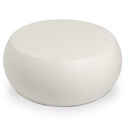 Uriel Modern Classic Cream Concrete Outdoor Round Coffee Table|
