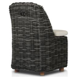 Celina Coastal Cream Upholstered Charcoal Teak Outdoor Dining Chair|