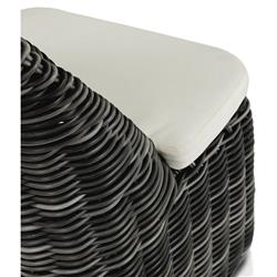 Celina Coastal Cream Upholstered Charcoal Teak Outdoor Dining Chair|