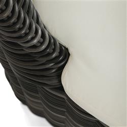 Celina Coastal Cream Upholstered Charcoal Teak Outdoor Dining Chair|