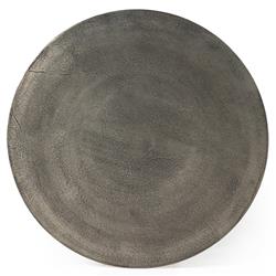 Mona French Country Grey Aluminum Round Outdoor Coffee Table|