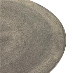 Mona French Country Grey Aluminum Round Outdoor Coffee Table|