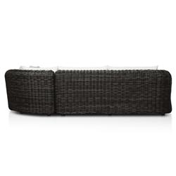 Celina Coastal Cream Upholstered Charcoal Teak Outdoor Sectional - 122"|