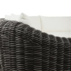 Celina Coastal Cream Upholstered Charcoal Teak Outdoor Sectional - 122"|