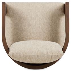 Aviel Rustic Lodge Beige Upholstered Teak Outdoor Dining Arm Chair|