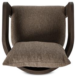 Aviel Rustic Lodge Brown Upholstered Teak Outdoor Dining Arm Chair|