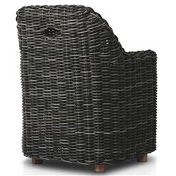 Celina Coastal Cream Upholstered Charcoal Teak Outdoor Dining Arm Chair|