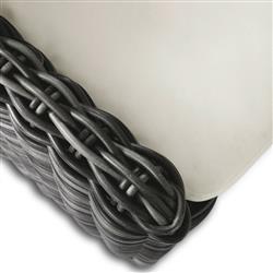 Celina Coastal Cream Upholstered Charcoal Teak Outdoor Dining Arm Chair|