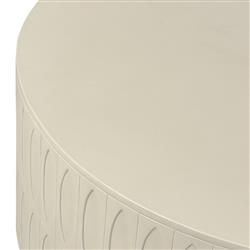 Jeremy Modern Classic White Concrete Round Outdoor Drum Coffee Table|