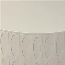 Jeremy Modern Classic White Concrete Round Outdoor Drum Coffee Table|