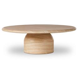 Emilia Modern Classic Sand Beige Concrete Round Outdoor Coffee Table|