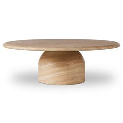 Emilia Modern Classic Sand Beige Concrete Round Outdoor Coffee Table|