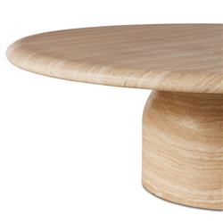 Emilia Modern Classic Sand Beige Concrete Round Outdoor Coffee Table|