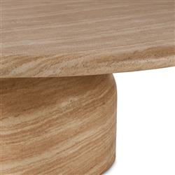 Emilia Modern Classic Sand Beige Concrete Round Outdoor Coffee Table|