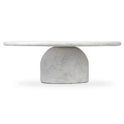 Emilia Modern Classic Off White Concrete Round Outdoor Coffee Table|