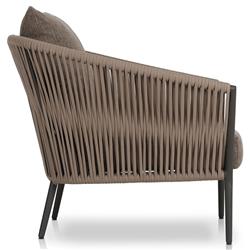 Porter Coastal Brown Upholstered Bronze Aluminum Outdoor Lounge Chair|