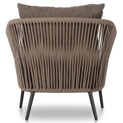 Porter Coastal Brown Upholstered Bronze Aluminum Outdoor Lounge Chair|