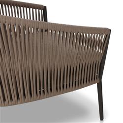 Porter Coastal Brown Upholstered Bronze Aluminum Outdoor Lounge Chair|