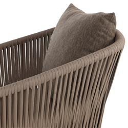 Porter Coastal Brown Upholstered Bronze Aluminum Outdoor Lounge Chair|