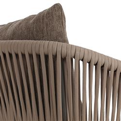 Porter Coastal Brown Upholstered Bronze Aluminum Outdoor Lounge Chair|