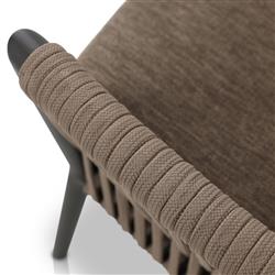 Porter Coastal Brown Upholstered Bronze Aluminum Outdoor Lounge Chair|