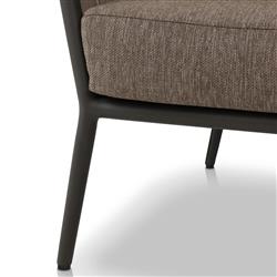 Porter Coastal Brown Upholstered Bronze Aluminum Outdoor Lounge Chair|